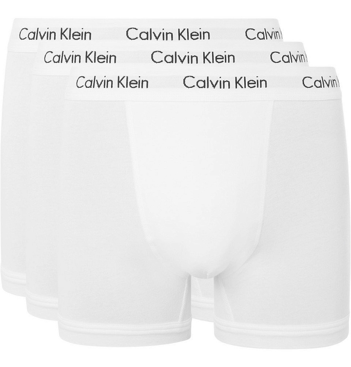 Photo: Calvin Klein Underwear - Three-Pack Stretch-Cotton Boxer Briefs - Men - White