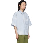 Wheir Bobson Blue High Bleach Oversized Short Sleeve Shirt