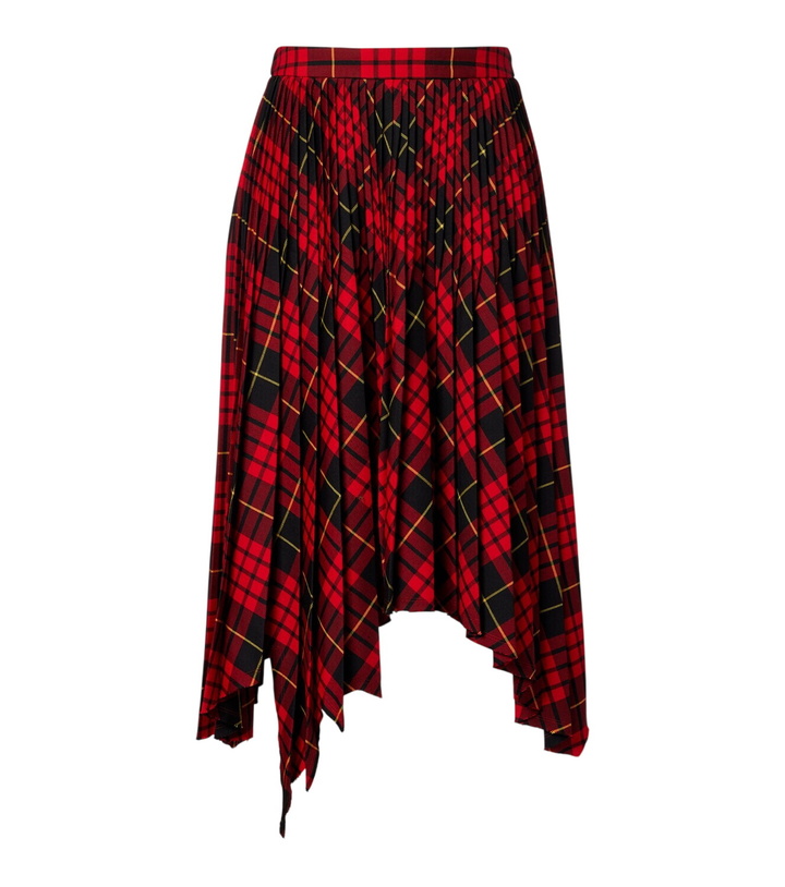 Photo: McQueen MacQueen pleated tartan midi skirt