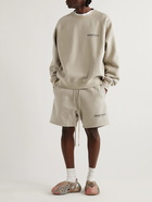 FEAR OF GOD ESSENTIALS - Wide-Leg Logo-Print Cotton-Blend Jersey Drawstring Shorts - Neutrals