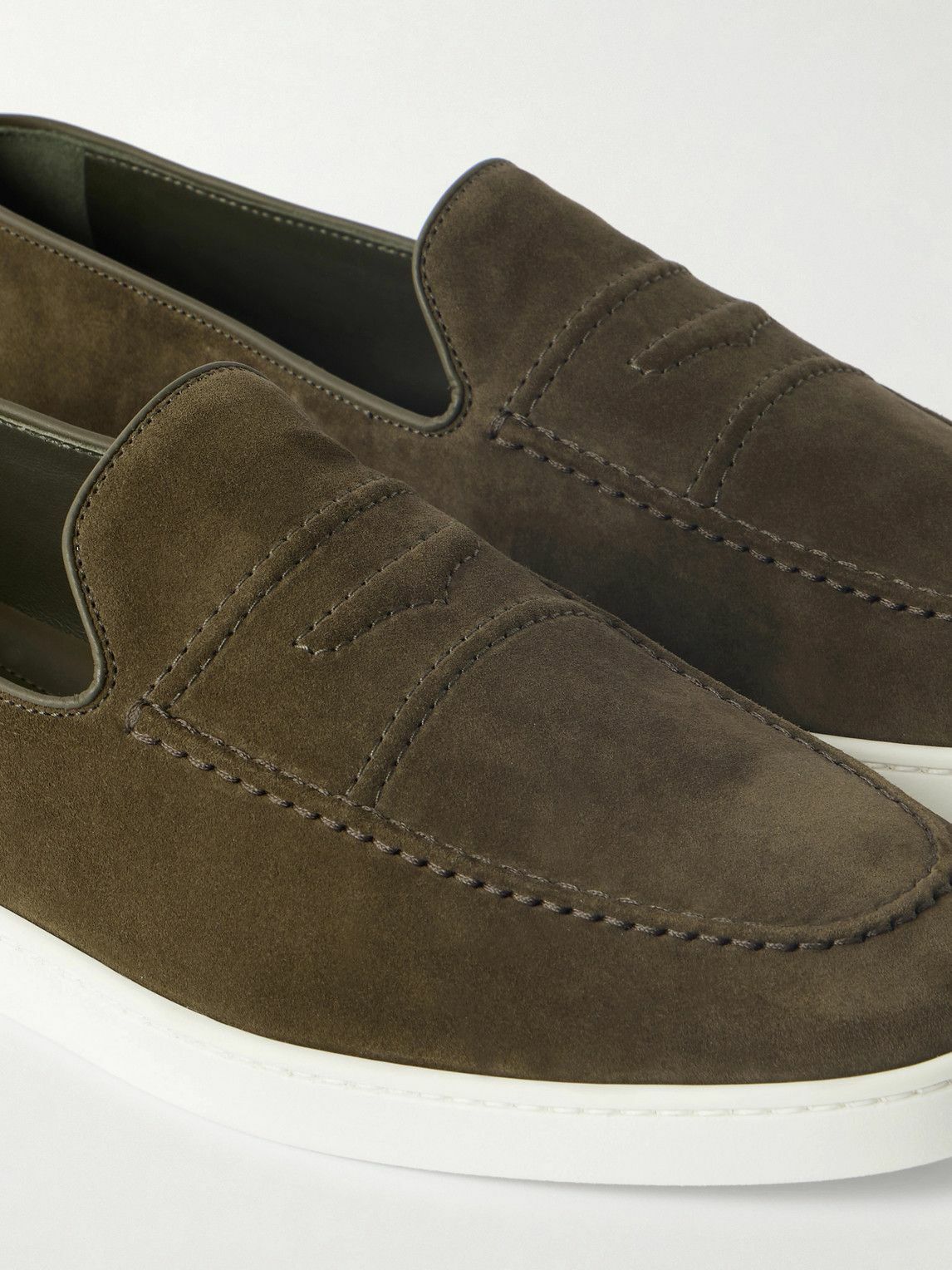 Church's - Peebles Suede Loafers - Green