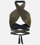 Reina Olga Lurex® halter-neck bikini top