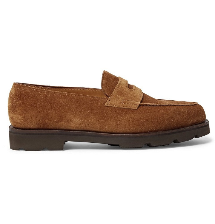 Photo: John Lobb - Lopez Suede Penny Loafers - Light brown