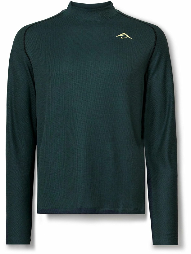 Photo: Nike Running - Trail Mock-Neck Dri-FIT T-Shirt - Green