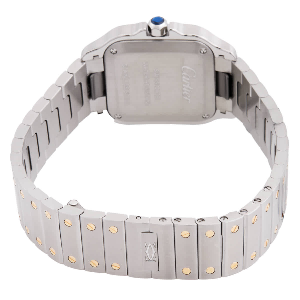 Cartier Santos Small Model Silver Sunray Dial Unisex Watch W2SA0033