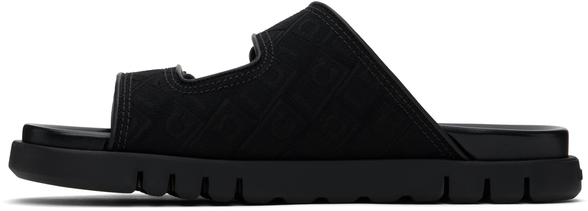 Ferragamo Black Double-Strap Sandals Salvatore Ferragamo