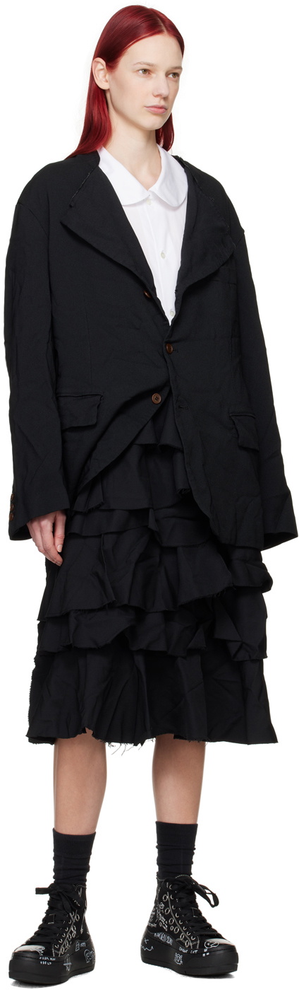 Black Comme des Garçons Black Tiered Midi Skirt