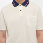 Gucci Men's Logo Collared Polo Shirt in Milk