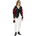 Balenciaga Red and Black Logo Scarf
