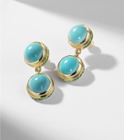Ileana Makri 18kt gold drop earrings with turquoise and tsavorites