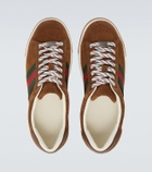 Gucci Gucci Ace Web Stripe suede sneakers