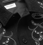 Saint Laurent - Slim-Fit Embellished Wool-Brocade Jacket - Black