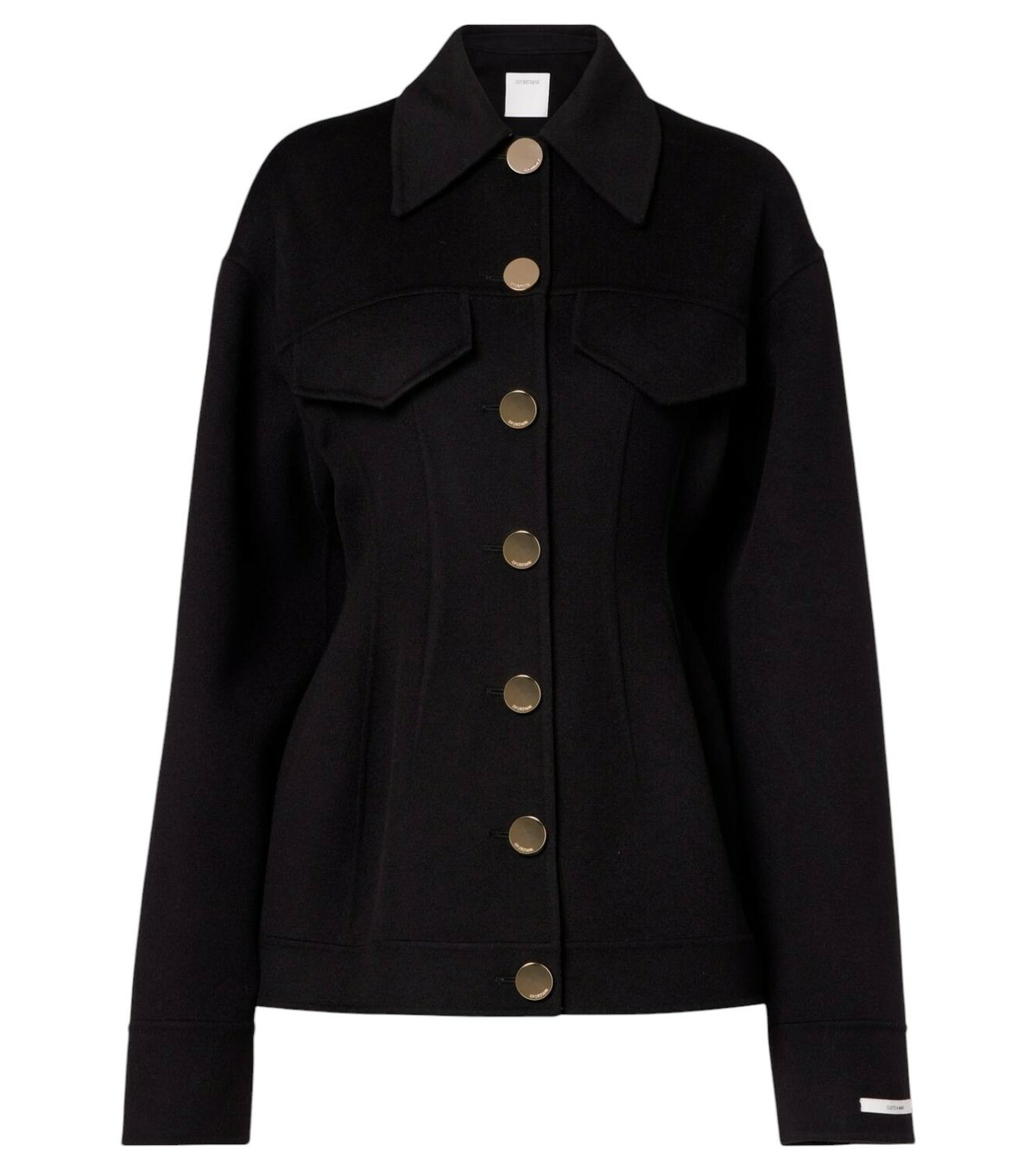 コート SPORTMAX Black Wool Orchis Coat SPORTMAX Orchis Double Breast Wool Short Coat Sportmax
