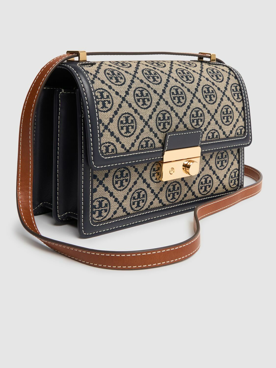 TORY BURCH T Monogram Canvas Shoulder Bag
