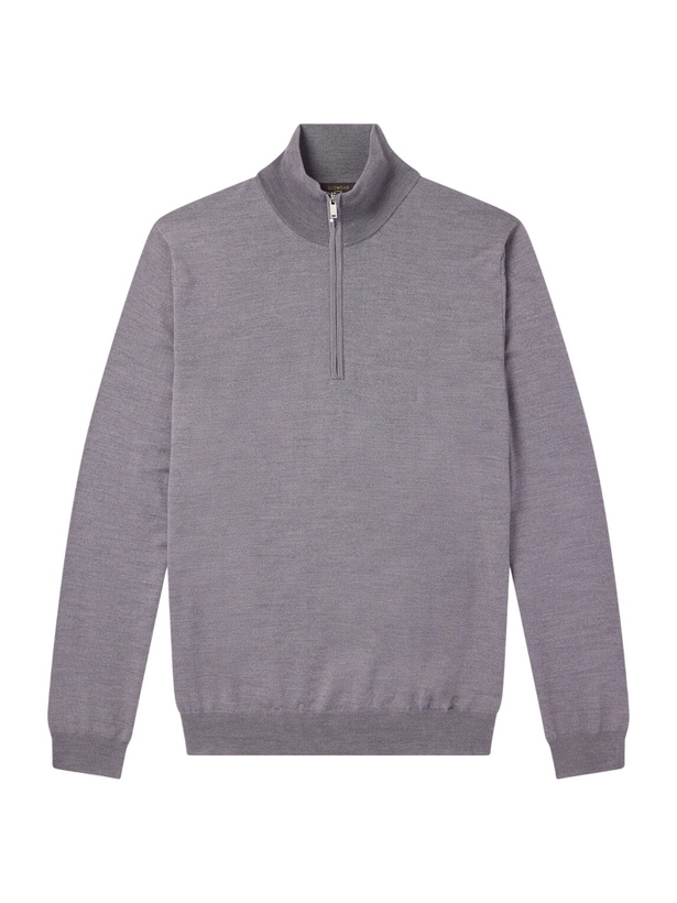 Photo: Slowear - Zanone Flexwool Half-Zip Sweater - Gray