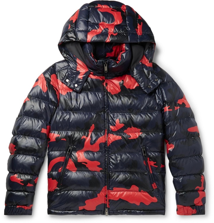 Photo: Valentino - Camouflage-Print Quilted Shell Down Jacket - Blue