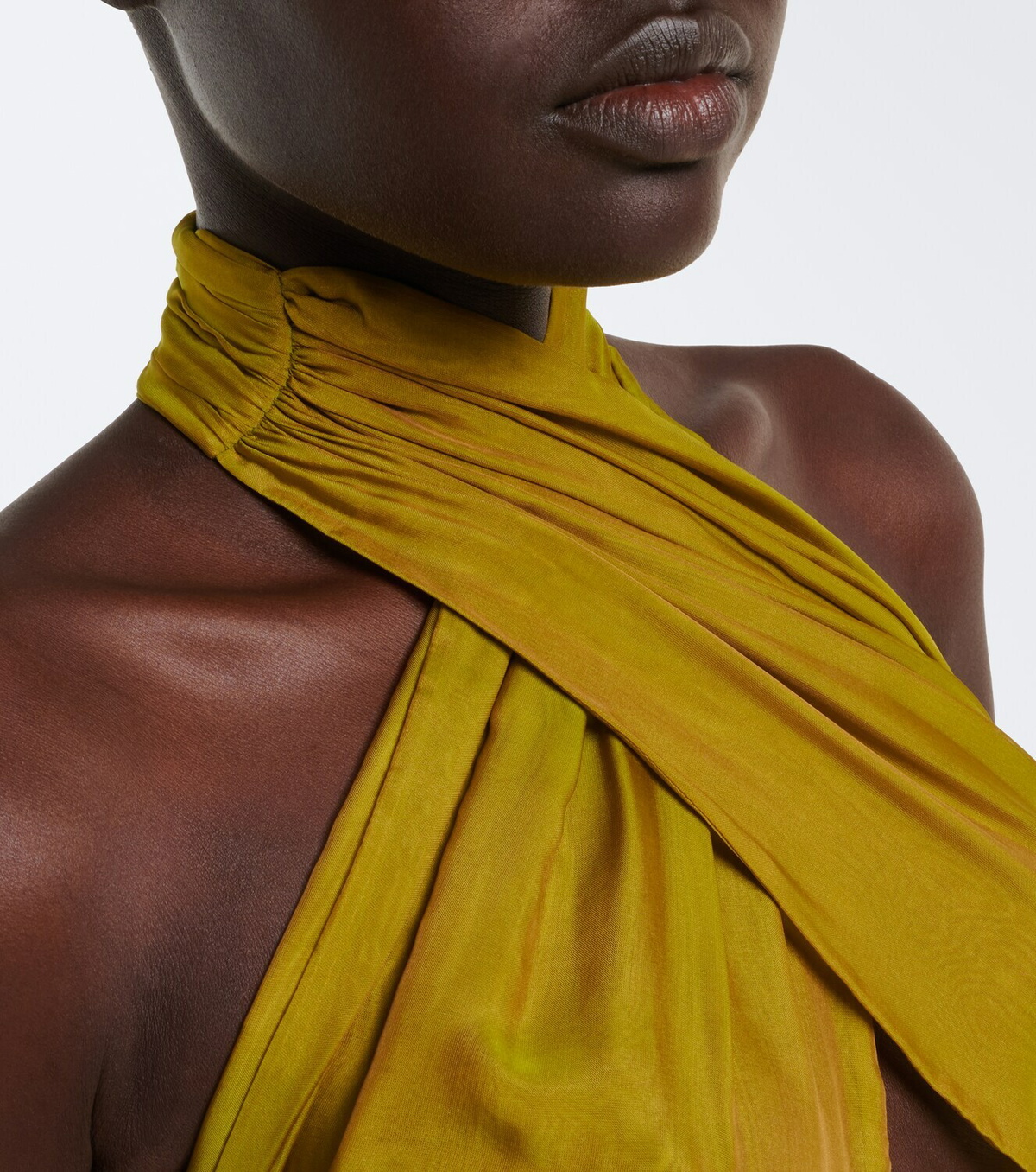 Retrofête Fable halterneck chiffon crop top