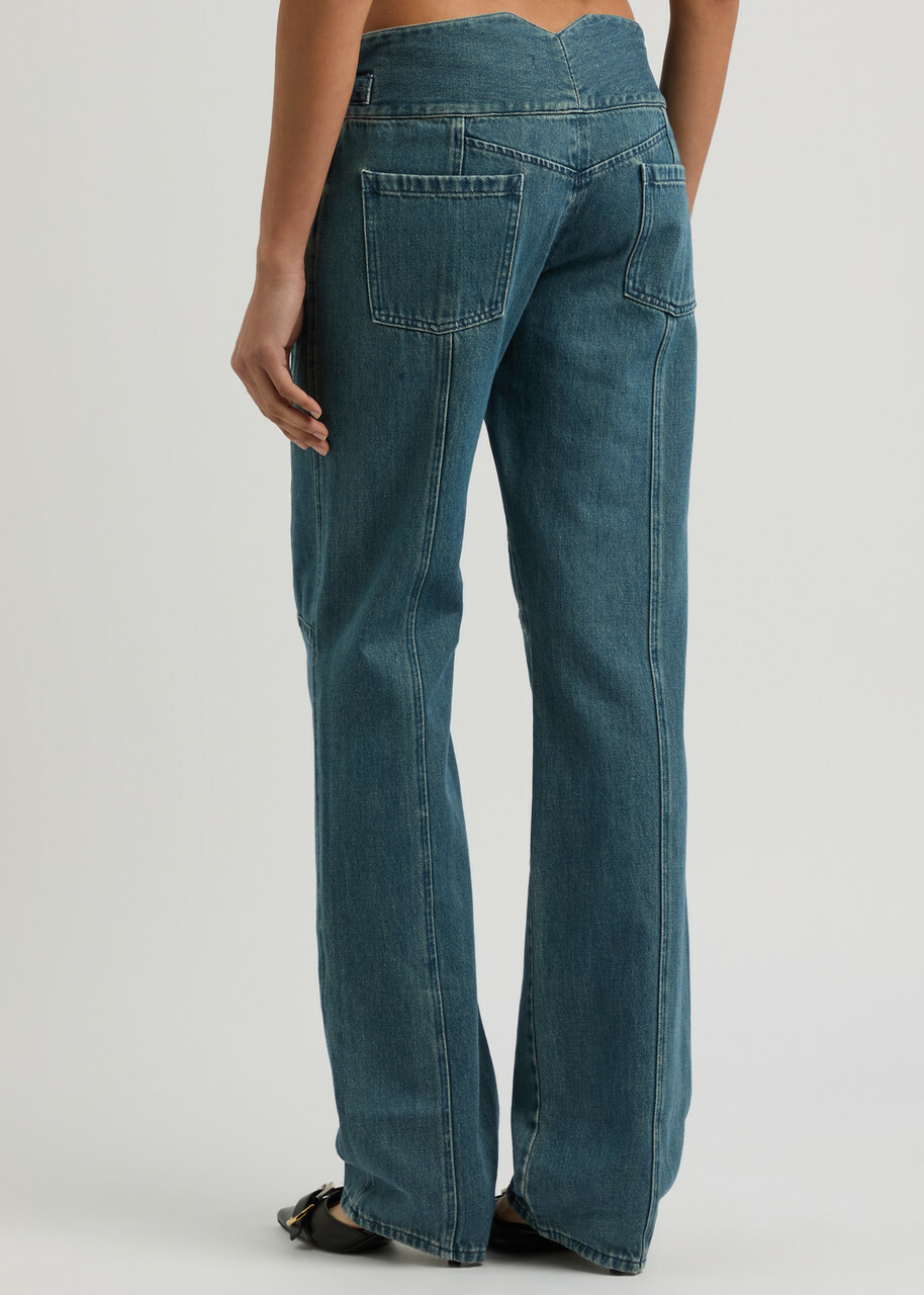 Knwls Panelled Straight-leg Jeans Navy