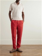 Altea - Martin Tapered Linen Drawstring Trousers - Red