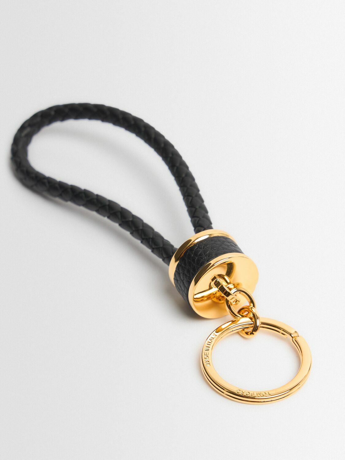 【関税＆送料込み】Tom Ford Leather Keychain Tom Ford Alligator Keychain w/ Tags - Black Keychains
