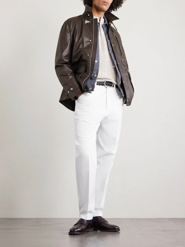 Photo: Brunello Cucinelli - Leather Jacket - Brown