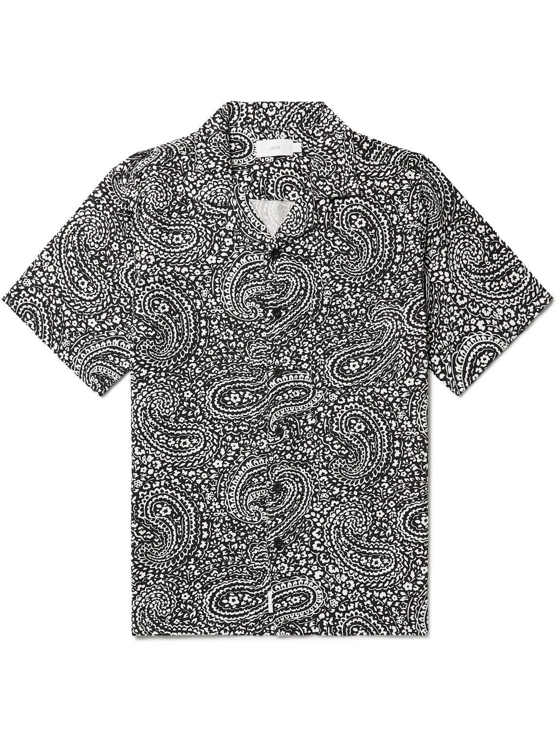 Onia - Vacation Camp-Collar Paisley-Print Twill Shirt - Black Onia