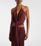 Aya Muse Kaima draped jersey crop top