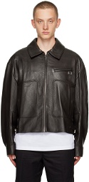 Wooyoungmi Brown Hardware Leather Jacket