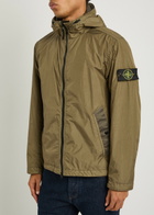 Stone Island Hooded Crinkled Shell Jacket Green