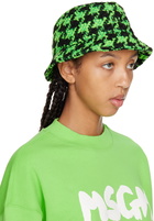 MSGM Black & Green Wool Bucket Hat