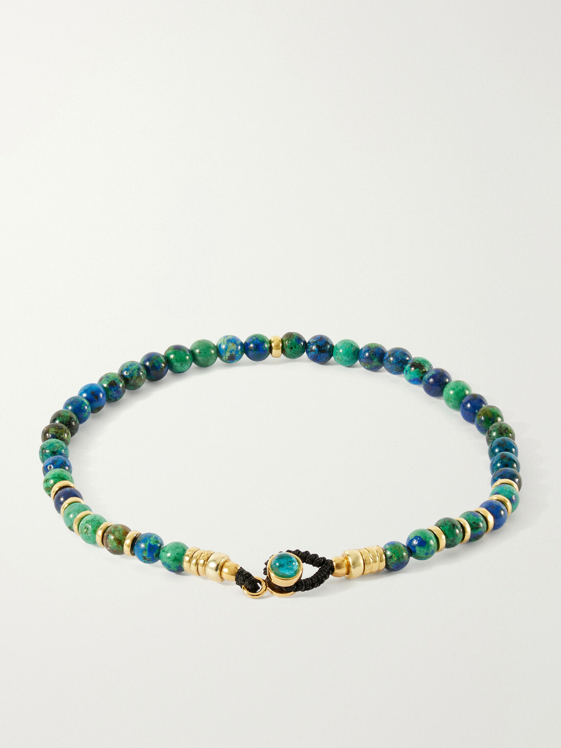 Mikia - Circle 4 Gold-Plated Sterling Silver Sapphire Beaded Bracelet - Blue