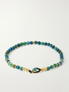 Mikia - Circle 4 Gold-Plated Sterling Silver Sapphire Beaded Bracelet - Blue