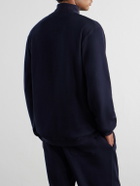 Mr P. - Cotton-Blend Double-Faced Jersey Half-Zip Sweatshirt - Blue