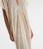 Rick Owens Lilies gathered sequined tulle gown