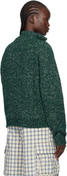 ERL Green Slit Neck Alpaca Polo
