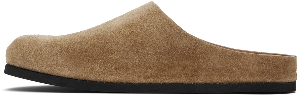 Common Projects Tan Suede Clog Loafers