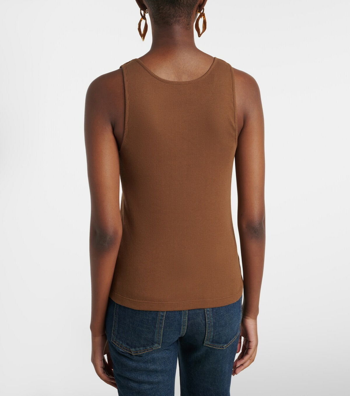 Saint Laurent Cassandre cotton jersey tank top