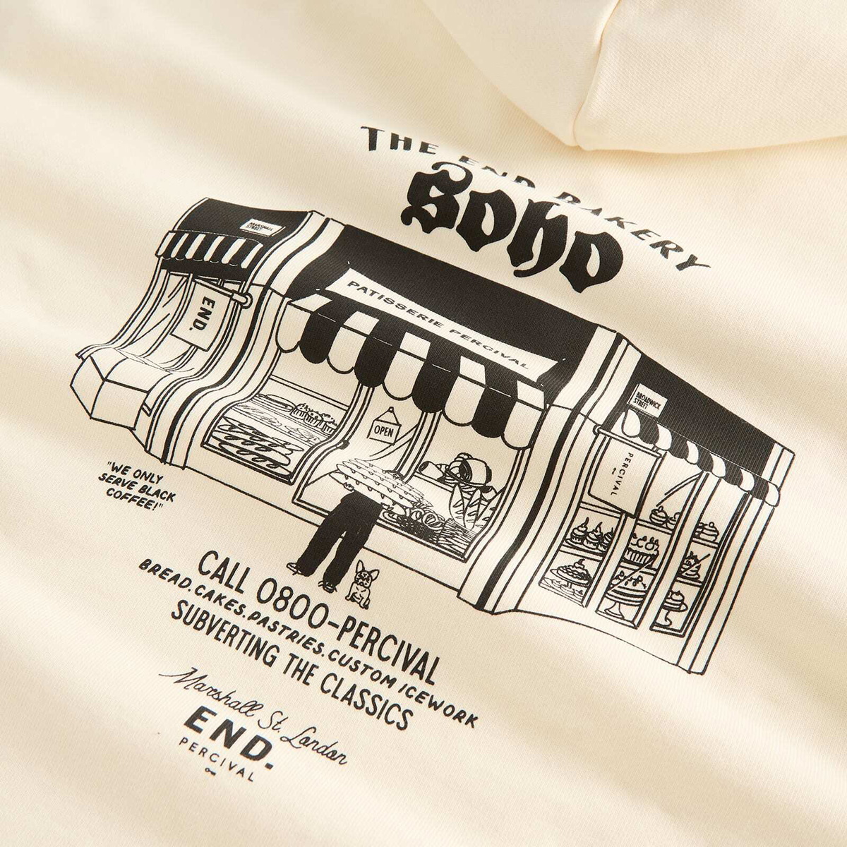 Percival Men's Patisserie Hoodie - Presented by END. in Ecru