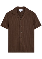 Raith Marcos Waffle-knit Cotton-blend Shirt Brown