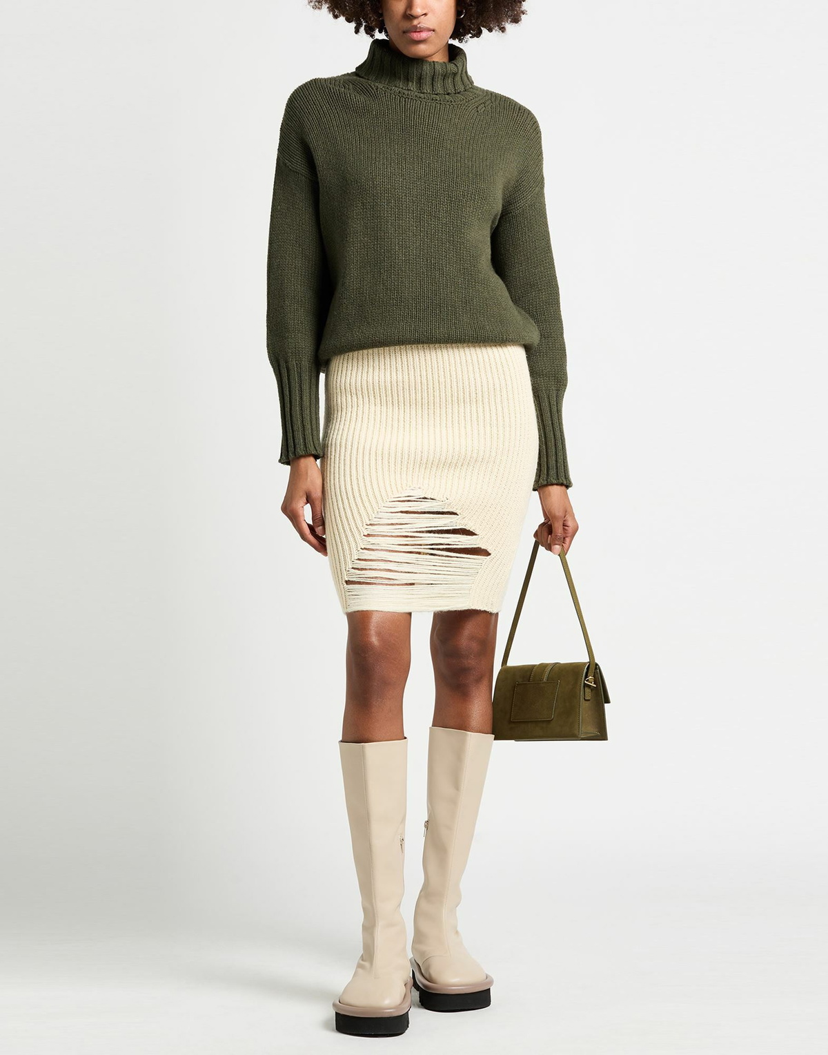 Kimhekim Womens Midi skirt Cream