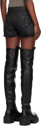 Rick Owens DRKSHDW Black Temple Lana Cut Off Denim Shorts