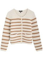 Paige Oberon Striped Cotton-blend Cardigan Stripe