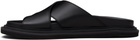 Moschino Black Logo Plaque Sandals