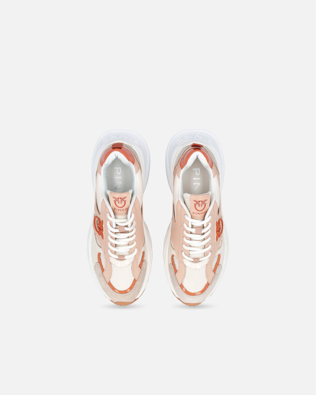 Pinko Neutral Coloured Ariel Sneakers With Patent Details Vexillum Purple