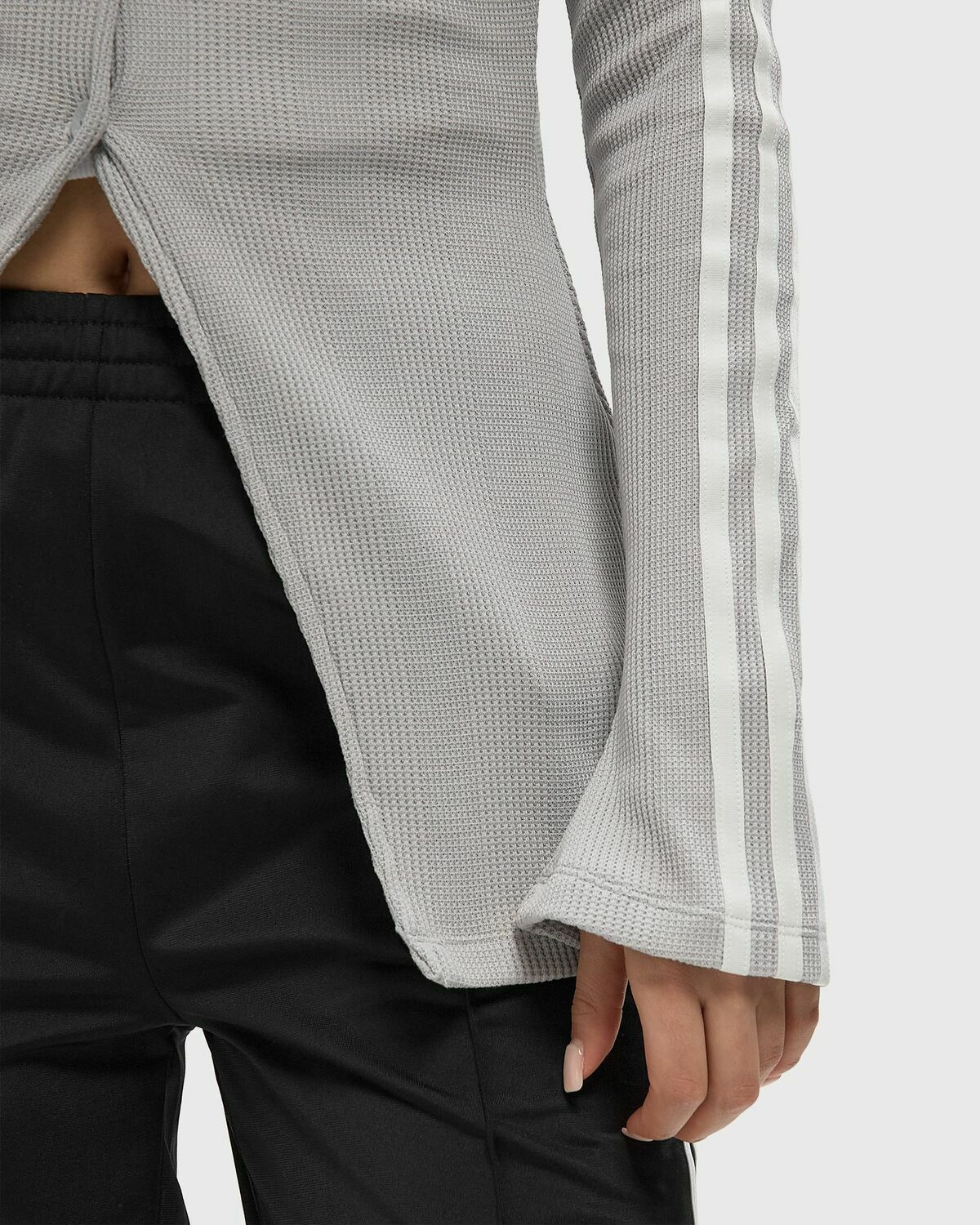 Adidas BUTTON DOWN TOP Grey Womens Longsleefe