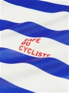 Café du Cycliste - Claudette Striped Recycled Cycling Jersey - Blue