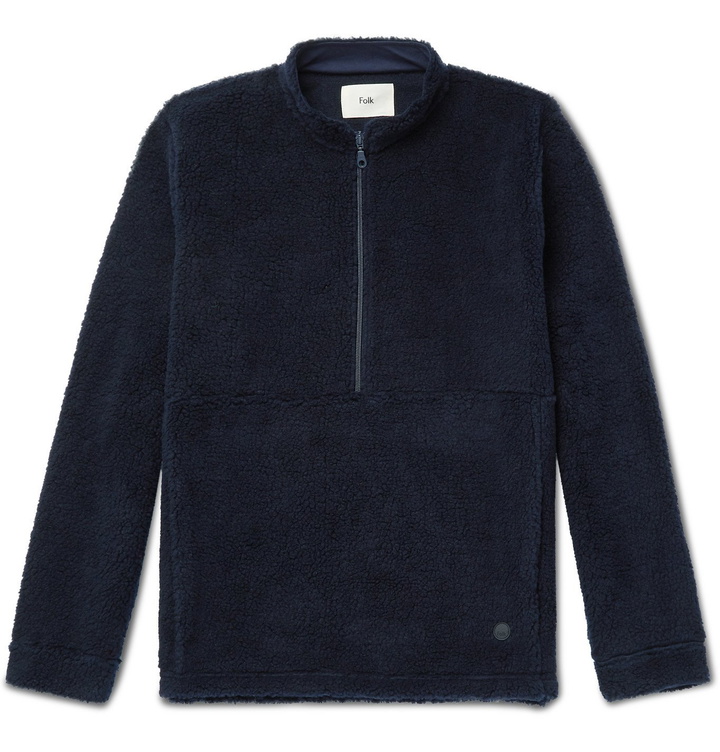 Photo: Folk - Fleece Half-Zip Jacket - Blue