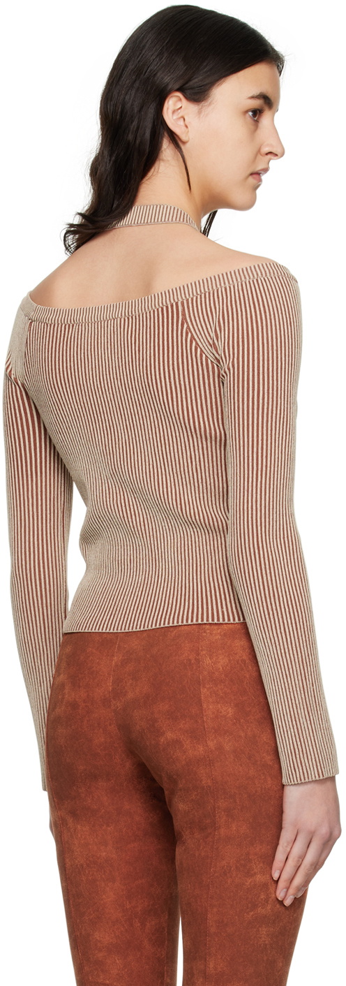 Andersson Bell Beige Lace-Up Top