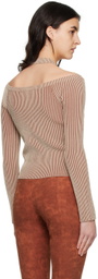 Andersson Bell Beige Lace-Up Top