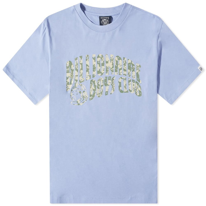 Photo: Billionaire Boys Club Men's Hibiscus Camo Arch Logo T-Shirt in Lilac